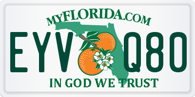 FL license plate EYVQ80