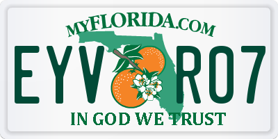 FL license plate EYVR07