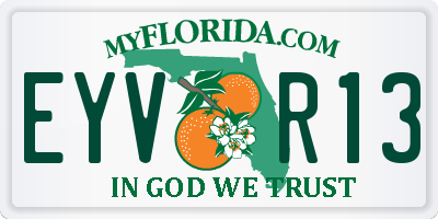 FL license plate EYVR13
