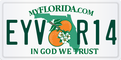 FL license plate EYVR14