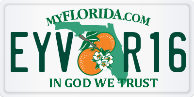 FL license plate EYVR16