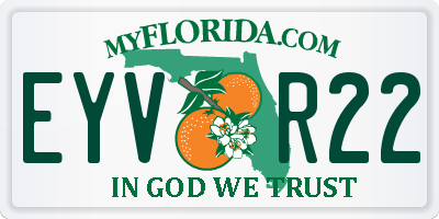 FL license plate EYVR22