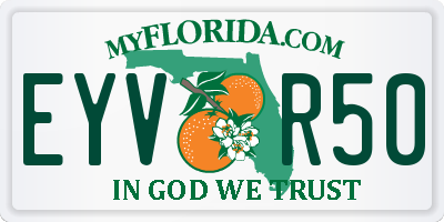 FL license plate EYVR50