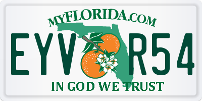 FL license plate EYVR54