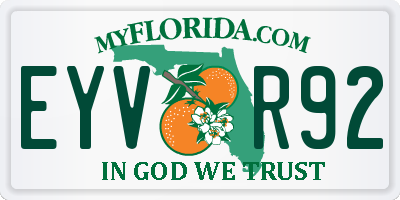 FL license plate EYVR92