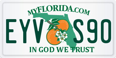 FL license plate EYVS90