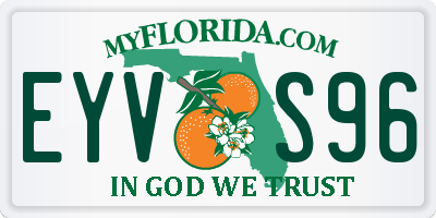FL license plate EYVS96