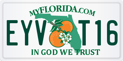 FL license plate EYVT16
