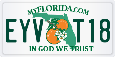 FL license plate EYVT18