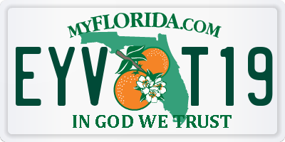 FL license plate EYVT19