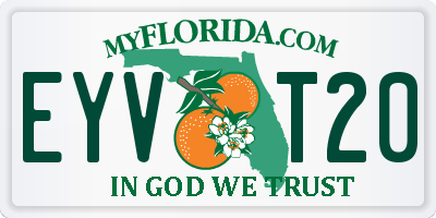 FL license plate EYVT20