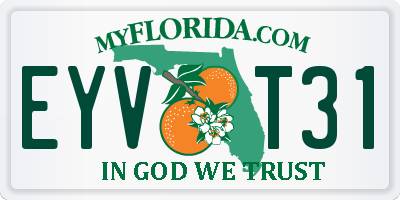 FL license plate EYVT31