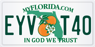FL license plate EYVT40