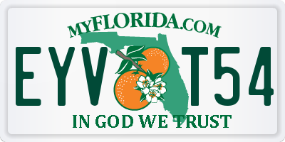 FL license plate EYVT54