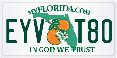 FL license plate EYVT80