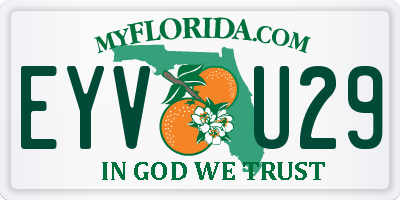 FL license plate EYVU29