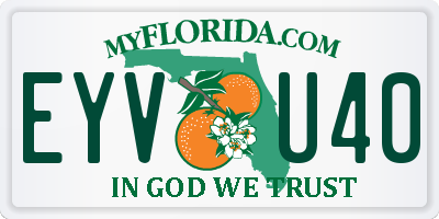 FL license plate EYVU40