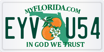 FL license plate EYVU54