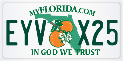FL license plate EYVX25