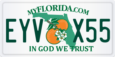 FL license plate EYVX55