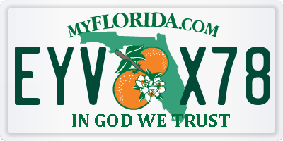 FL license plate EYVX78