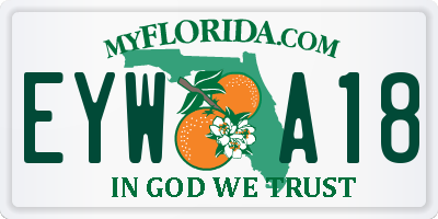 FL license plate EYWA18