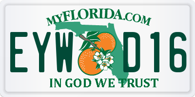 FL license plate EYWD16