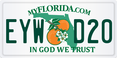FL license plate EYWD20