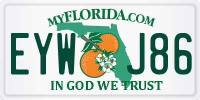 FL license plate EYWJ86