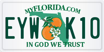 FL license plate EYWK10