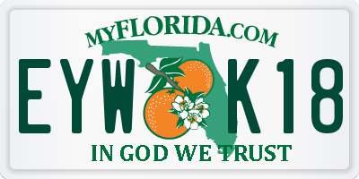 FL license plate EYWK18