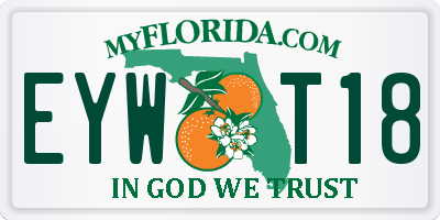 FL license plate EYWT18