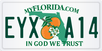 FL license plate EYXA14