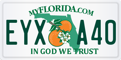 FL license plate EYXA40