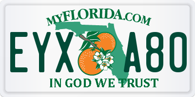 FL license plate EYXA80