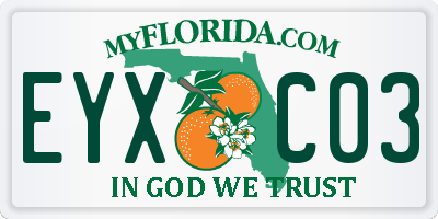 FL license plate EYXC03