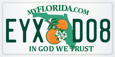 FL license plate EYXD08