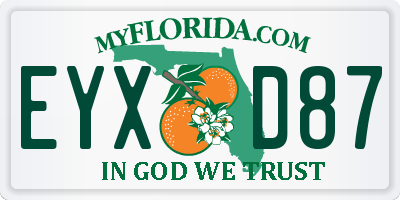 FL license plate EYXD87