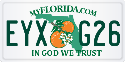 FL license plate EYXG26