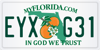 FL license plate EYXG31