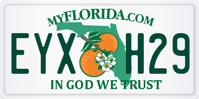 FL license plate EYXH29