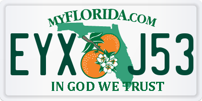 FL license plate EYXJ53