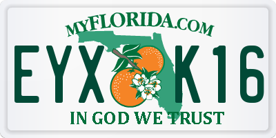 FL license plate EYXK16