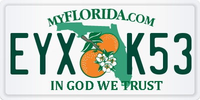 FL license plate EYXK53