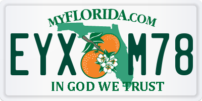 FL license plate EYXM78
