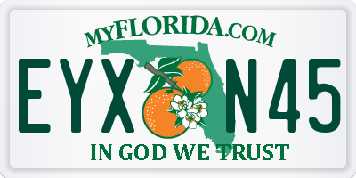 FL license plate EYXN45