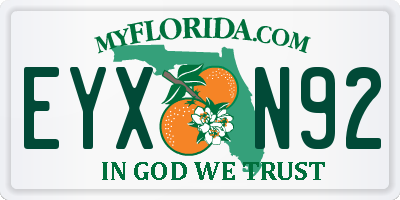 FL license plate EYXN92