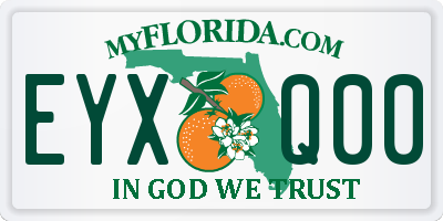 FL license plate EYXQ00