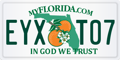 FL license plate EYXT07