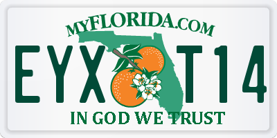FL license plate EYXT14